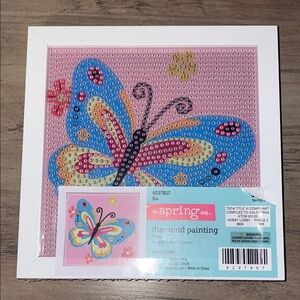 🆕💜 DIY Butterfly Diamond Painting Kit 6x6 Craft Art Hobby Lobby Spring Craft